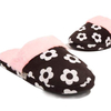 Summer floral print cotton slippers black daisy flowers ladies house slippers