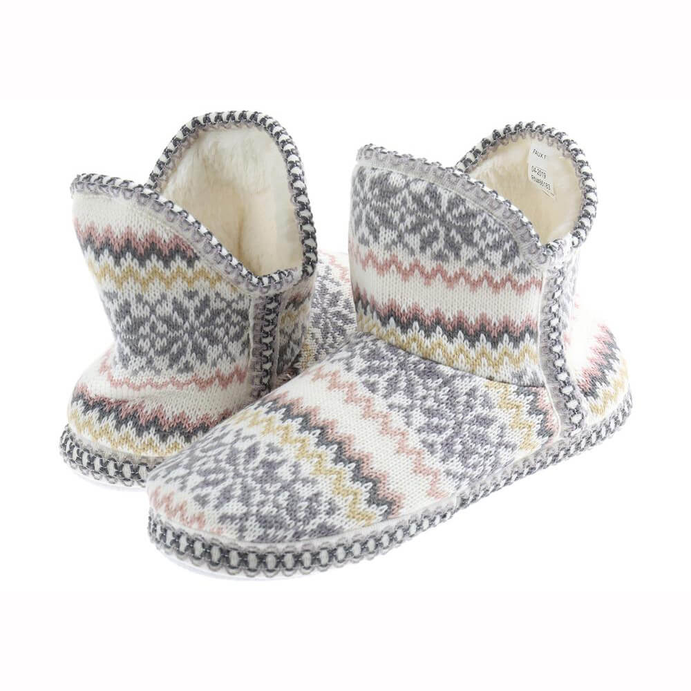 Ladies' ethnicity knitted slipper boot