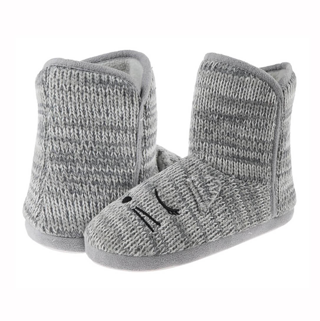 Knitted sleeping mouse bootie for women