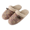 Knitted memory foam comfy slip-on house slippers with faux fur lined