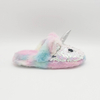 Girls' kids cartoon slip-on indoor faux fur unicorn slippers