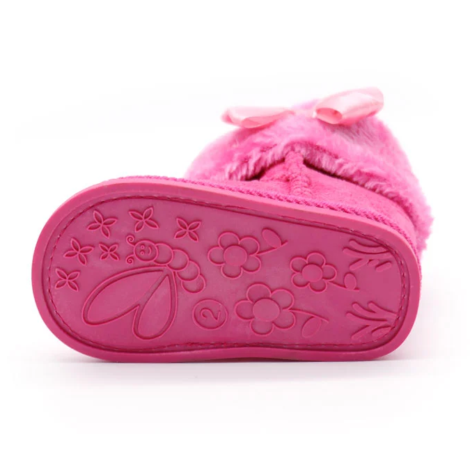 Girl winter fashion bowknot kids baby slippers