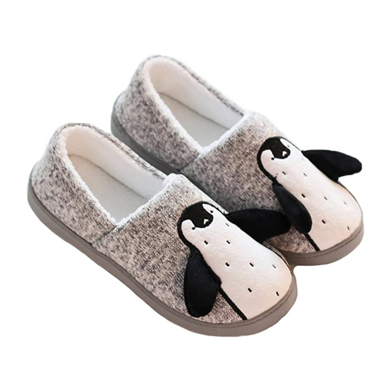 Cute penguin indoor warm closed-heel anti-slip slippers