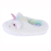 Girls faux fur white unicorn slipper