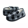 Boys buffalo plaid moccasin with faux suede trim