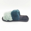 Green faux fur cozy warm home slippers for women