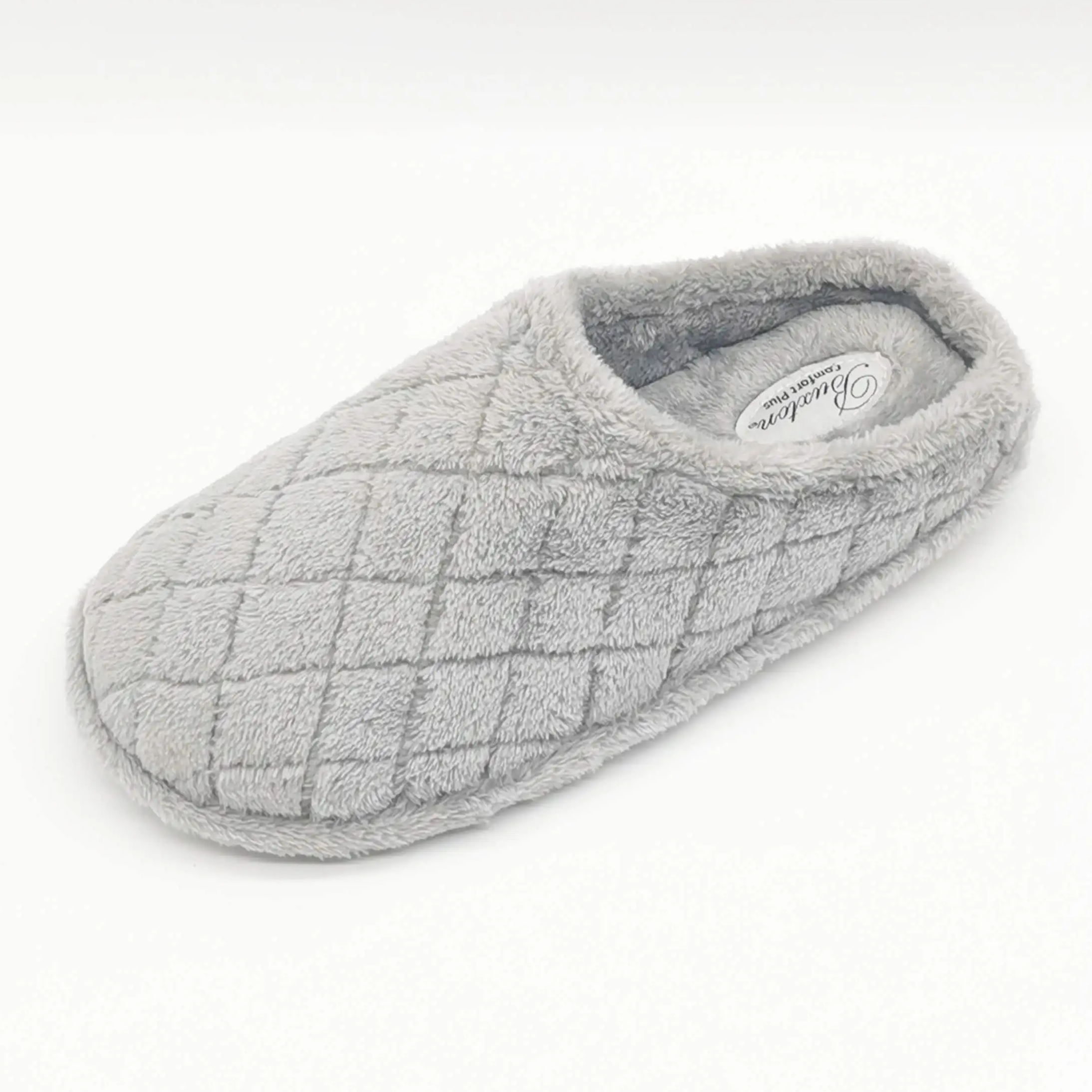 Grey coral fleece cozy warm home slippers for women