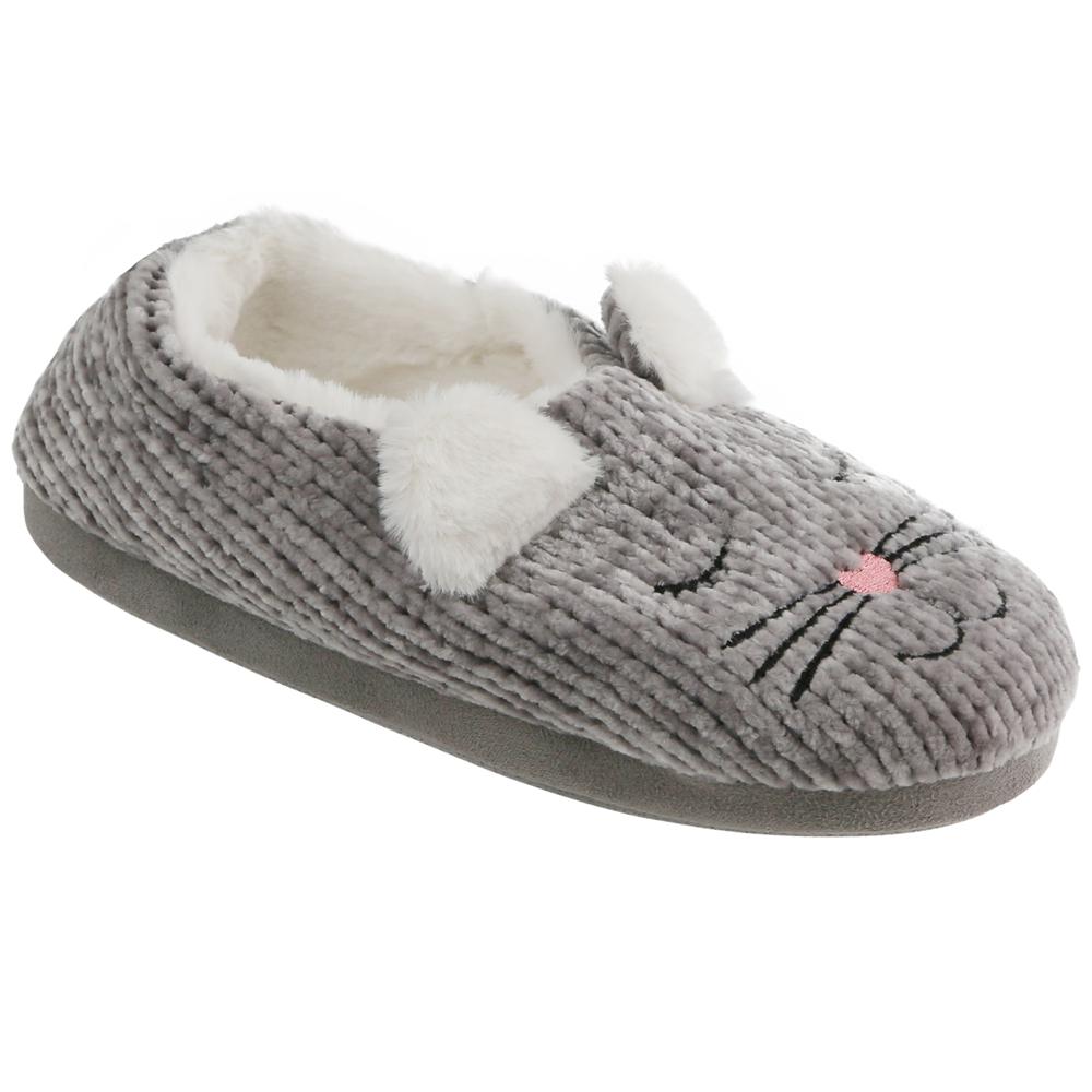 Ladies' sleeping cat chenille clog slipper