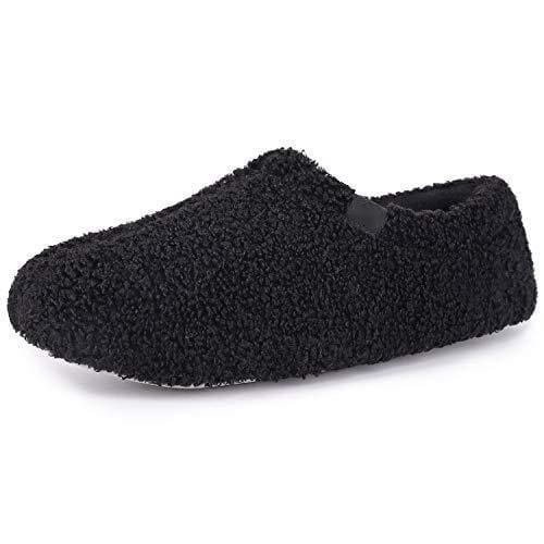 Women's fuzzy curly fur loafer slippers with polar fleece lining