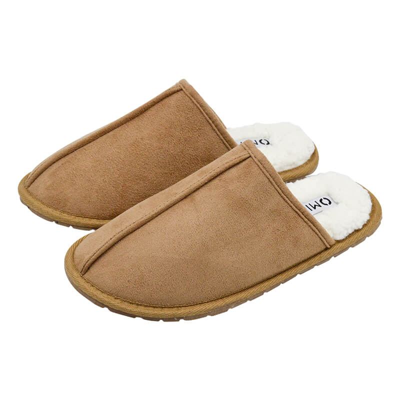 Suede sherpa lining soft warm house men's indoor slipper