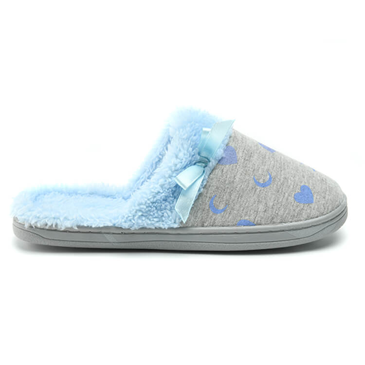 Women's indoor heart and moon printing slippers