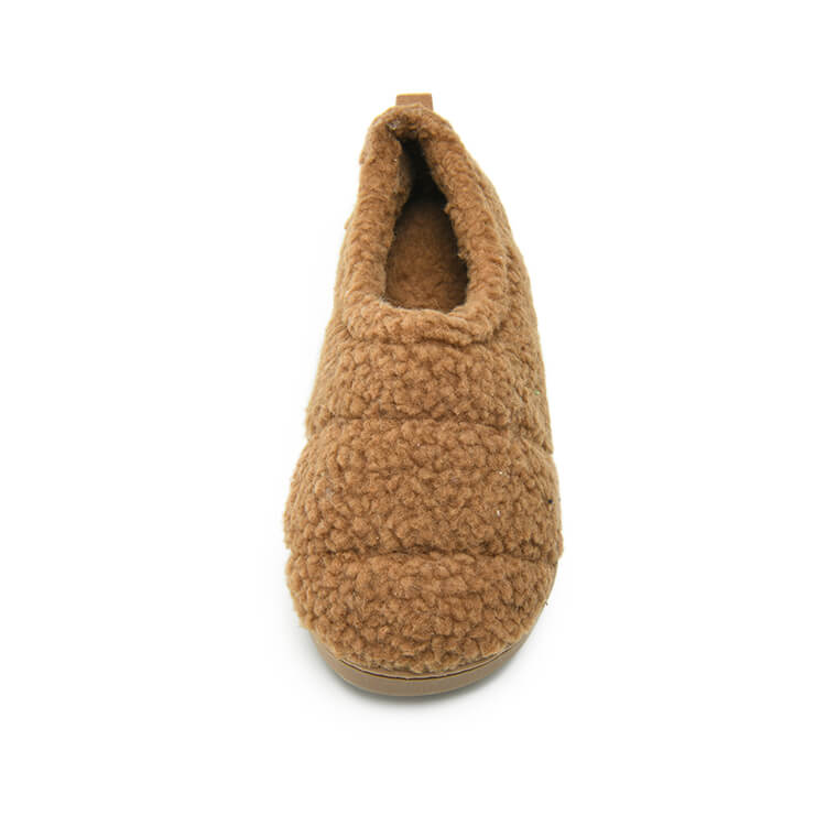 Warm thermal quilted borg imitation wool slipper shoes