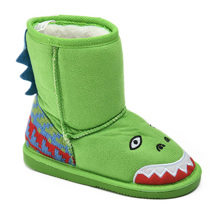 Green lovely cartoon monster novelty animals kids boots