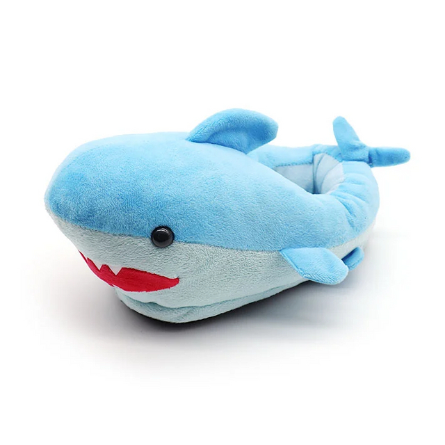 Animal soft shark plush indoor slippers