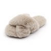 Open-toe fur indoor autumn cross faux fur slippers