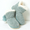 Chenille knitted light color ladies indoor slipper boots