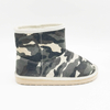 Kid's warm army green canvas upper boot