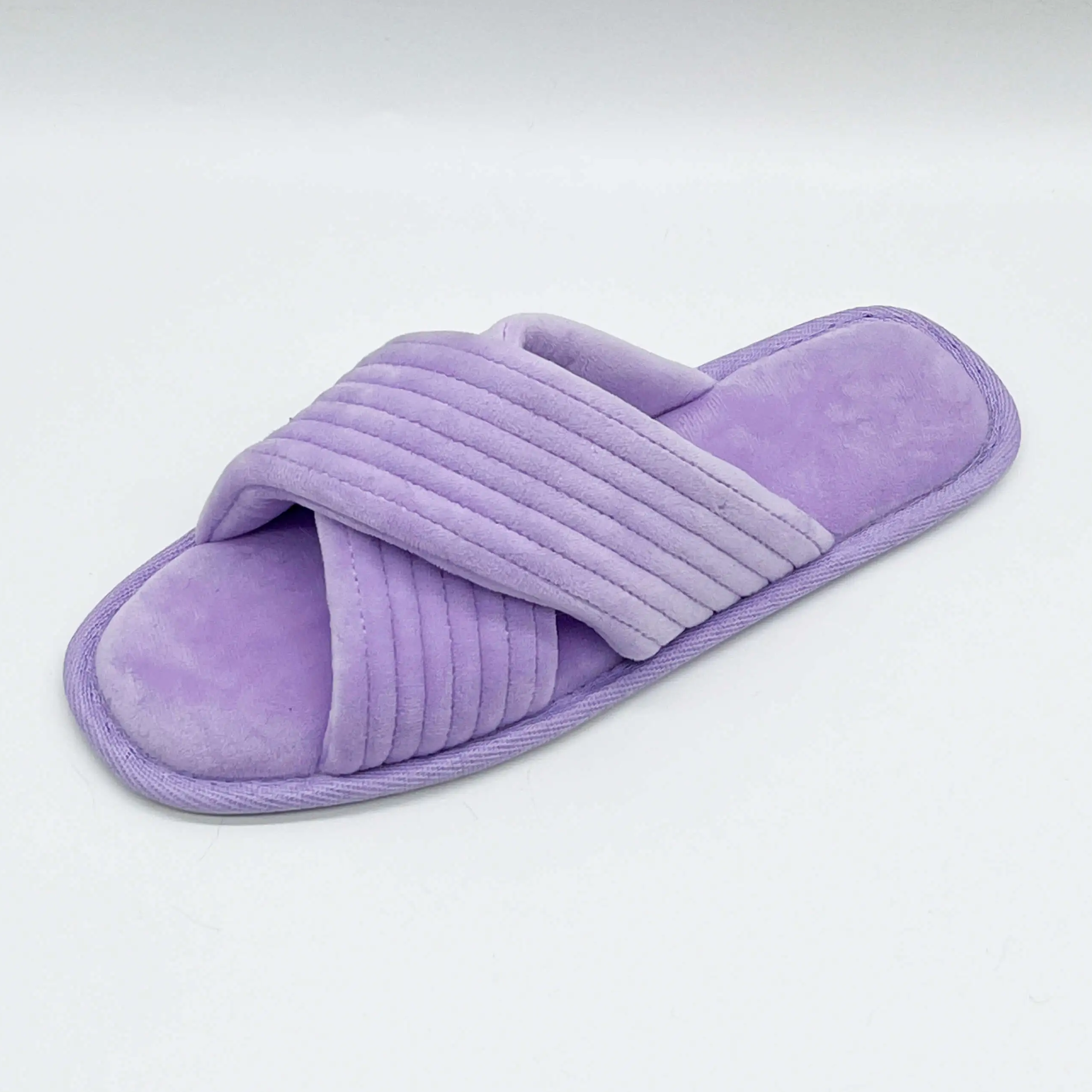 Fashion cross strap flat TPR sole open-toe indoor women's slippers