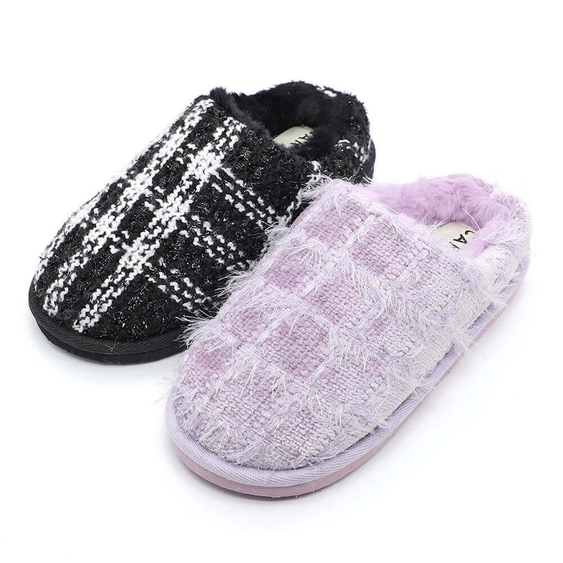 Fashion trendy knit house winter women slippers