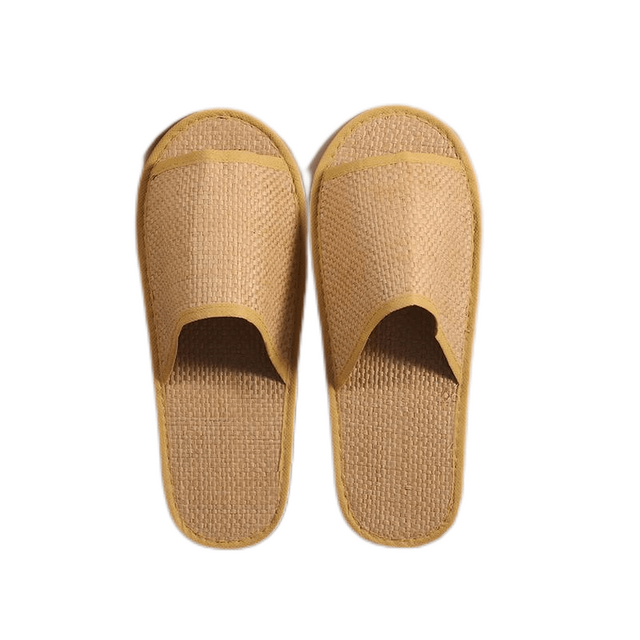 Summer linen straw open-toe slipper flat hotel slipper