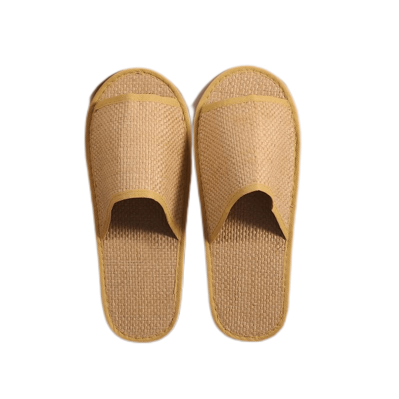 Summer linen straw open-toe slipper flat hotel slipper