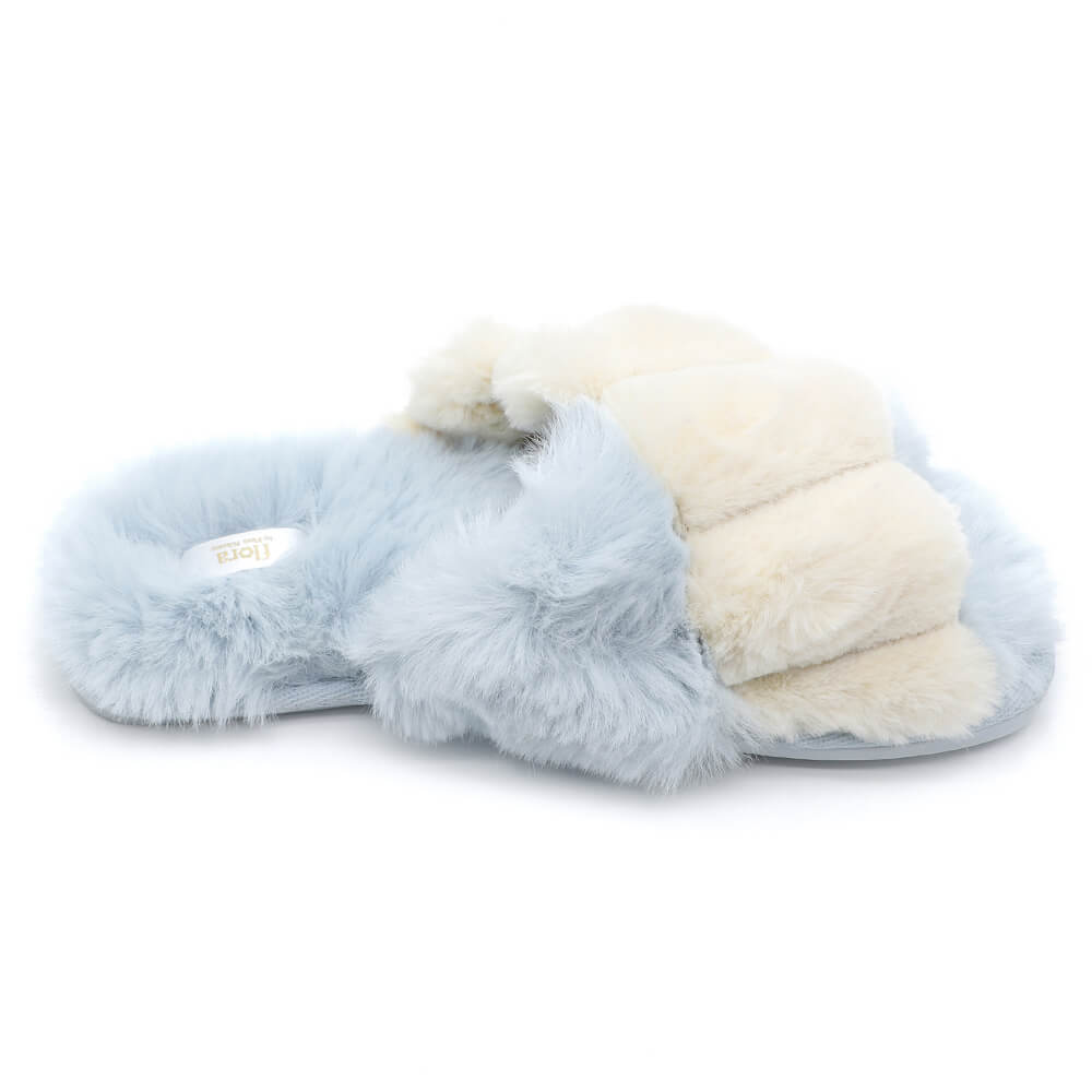 New warm fluffy fur cross female slippers