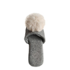 Women's Grey Plush Pom-pom Fuzzy Slippers