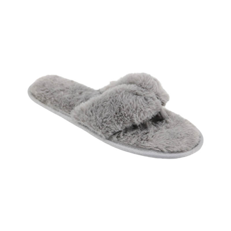 Ladies' comfort faux fur furry flip flops slipper at home