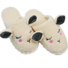 Fuzzy beige sheep plush cotton slippers