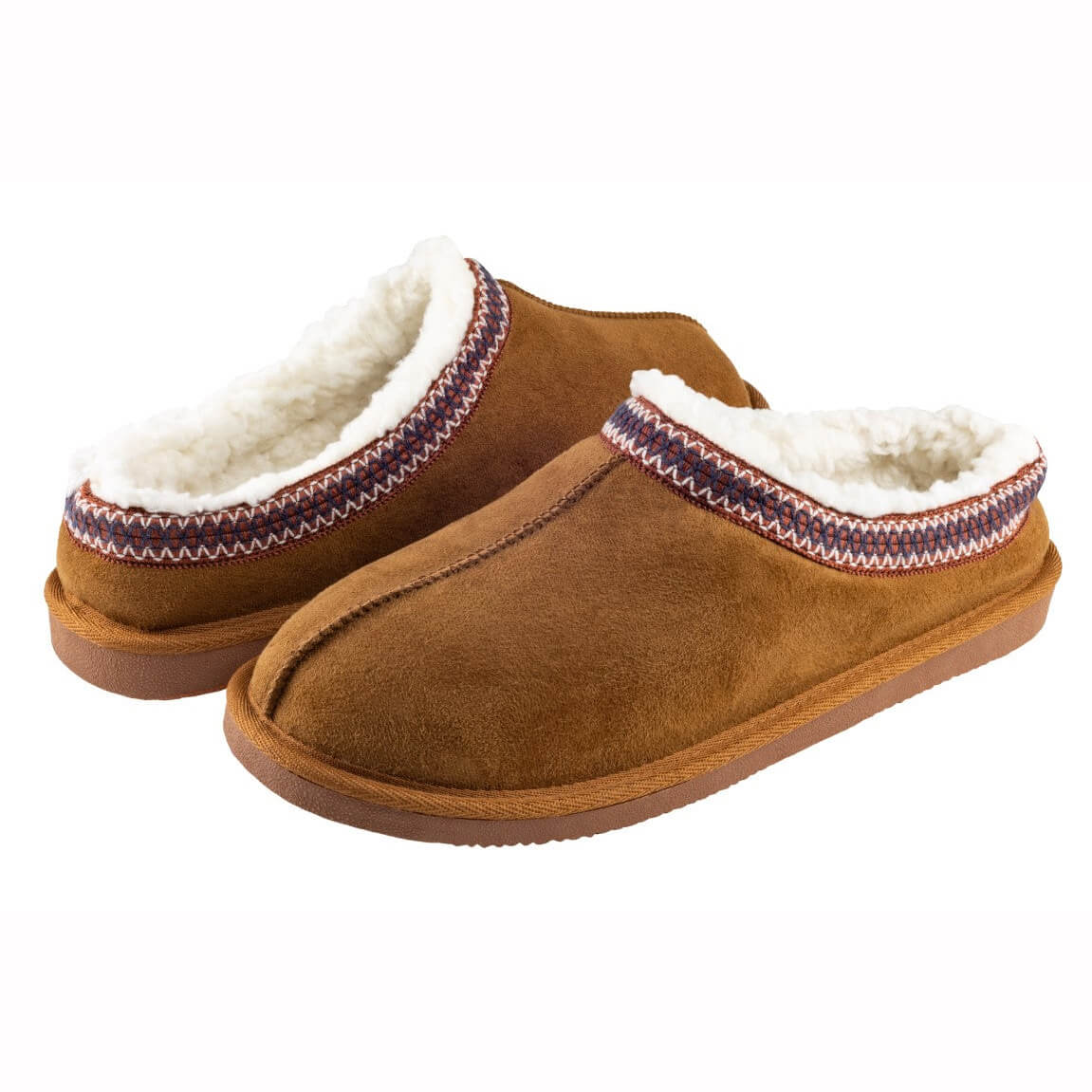 Men's faux suede moccasin with contrast whipstitching