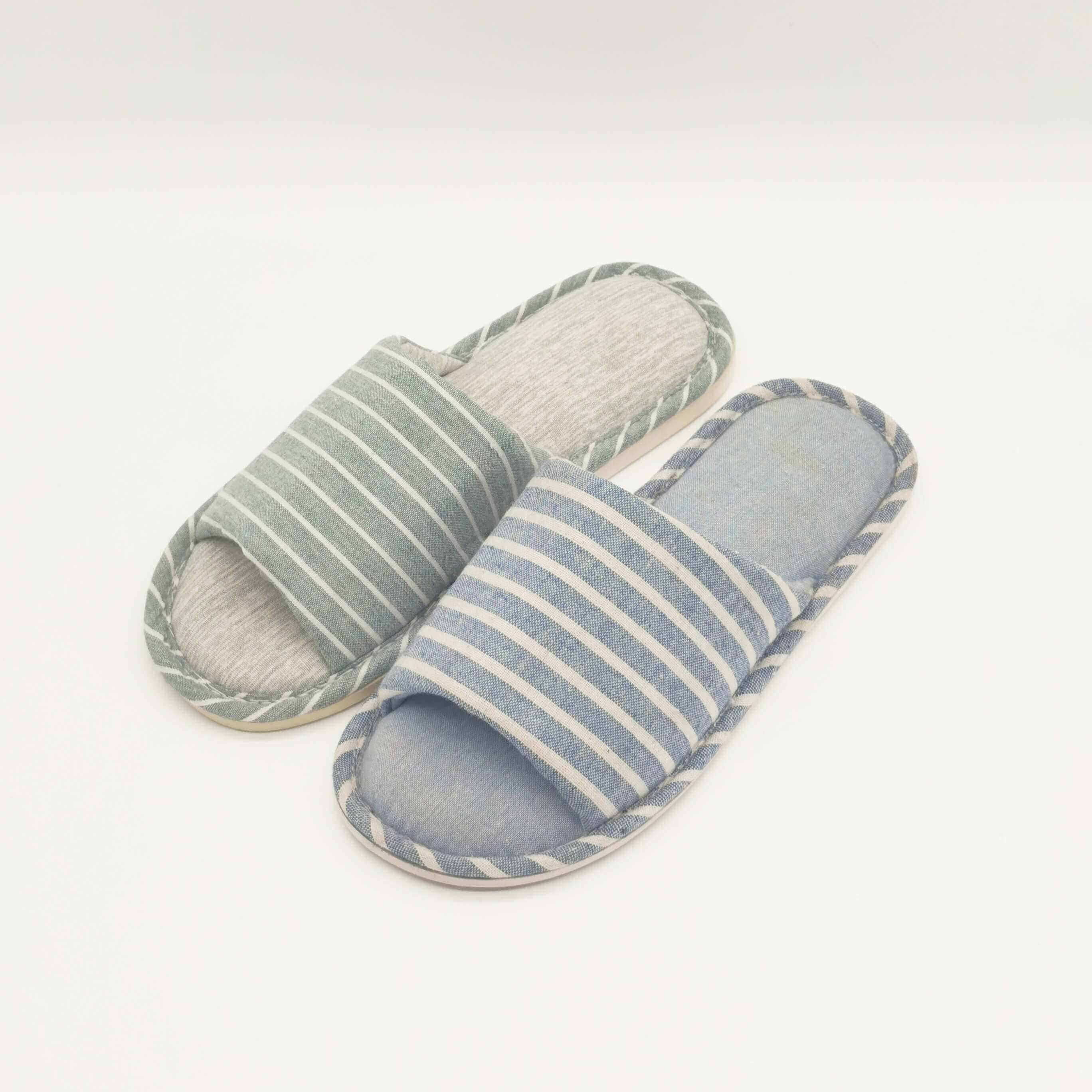 All seasons stripe home antislip men and women couple linen slippers