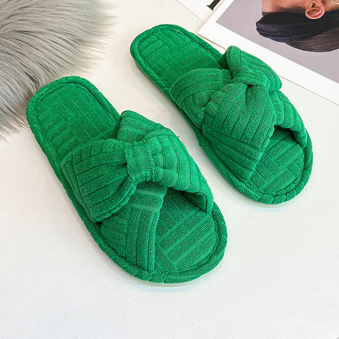 Terry upper multi color soft house slipper for women