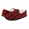 Ladies quilted buffalo plaid scuff with faux fur lining slipper