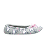 Cotton fabric digital printing lightweight women's home ballerina slipper with satin bow