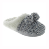 Women's knitted slip-on slipper with boms