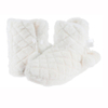 Women's quilted fluffy faux fur indoor boot