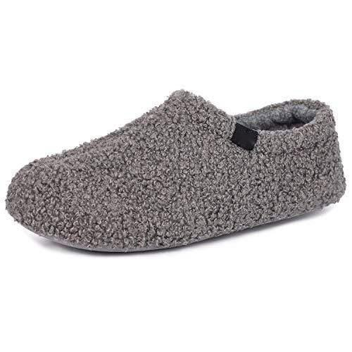 Women's fuzzy curly fur loafer slippers with polar fleece lining