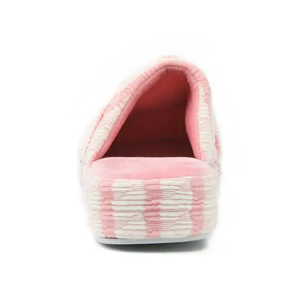 Cotton stripe jersey house slipper with bow