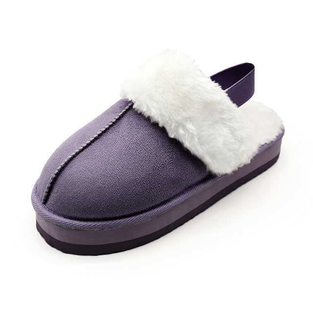 Fluffy plush soft indoor anti-slip floor bedroom slippers