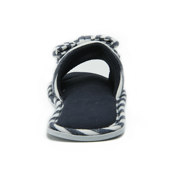 Fashion stripe jersey bow house slippers