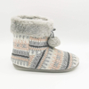 Women's knitted fabric upper with warm plush lining boot