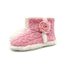 Two-tone knitted flower model boot for girl