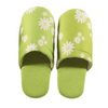 Closed-toe home slippers with suede fabric sole