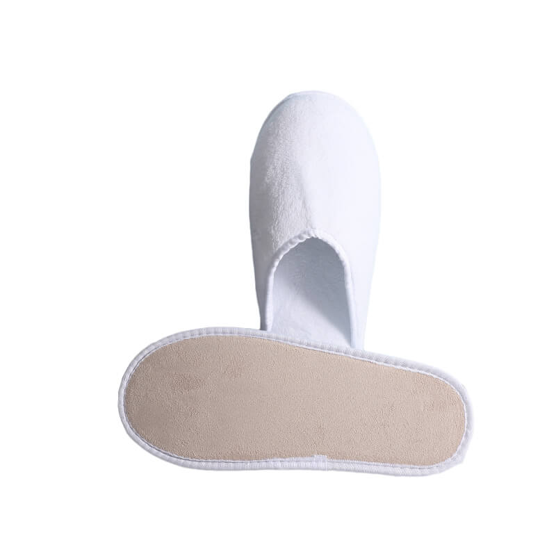 Luxury suede sole with white coral fleece for spa slipper