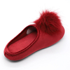 Good price rubber sole pompom indoor women slippers