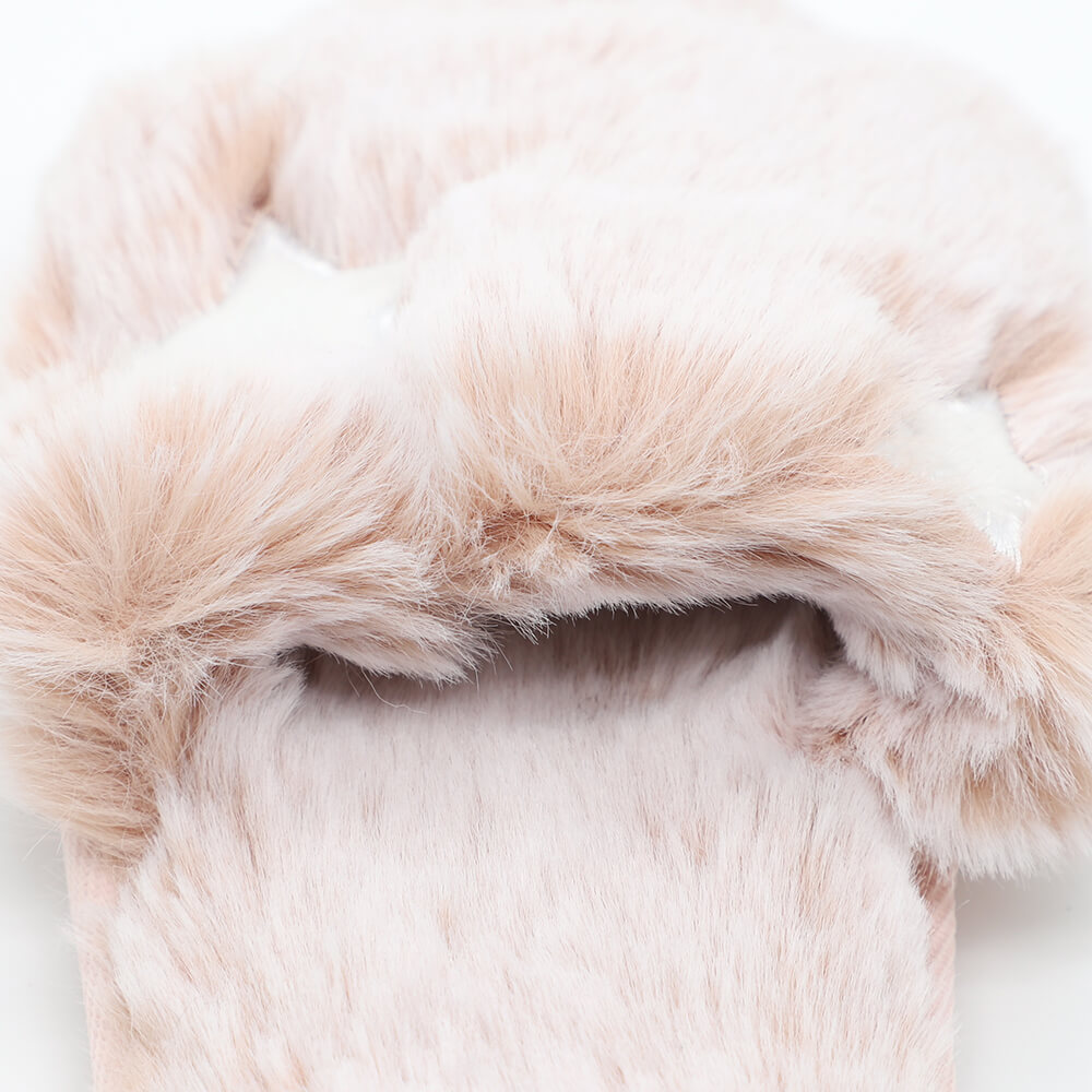 Comfy faded faux fur house slipper 