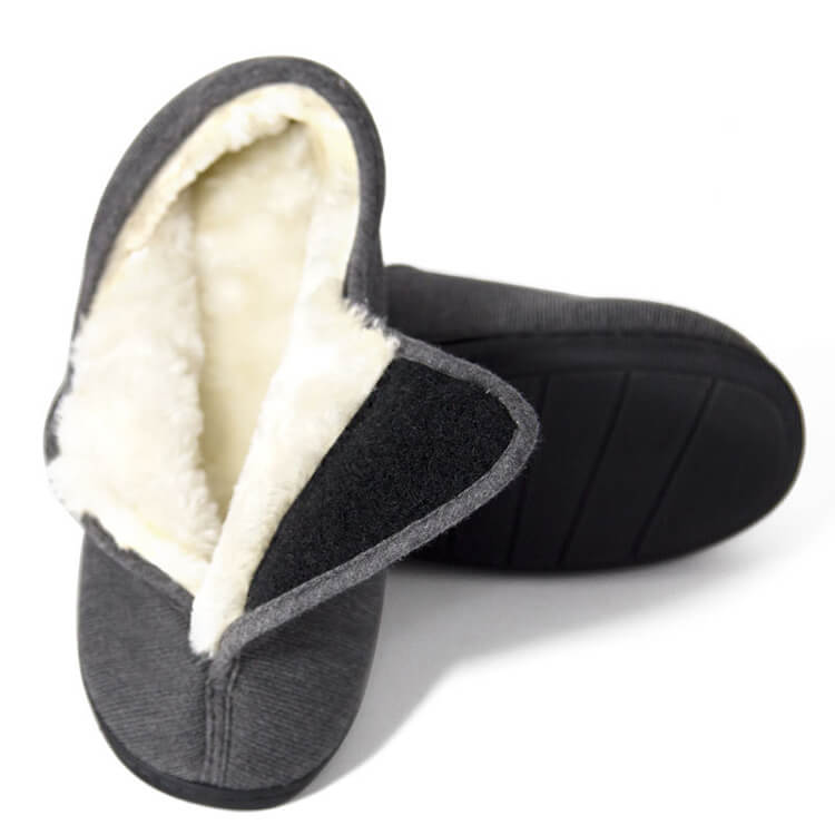 Men′s memory foam cozy plush fleece non-slip adjustable house Slippers