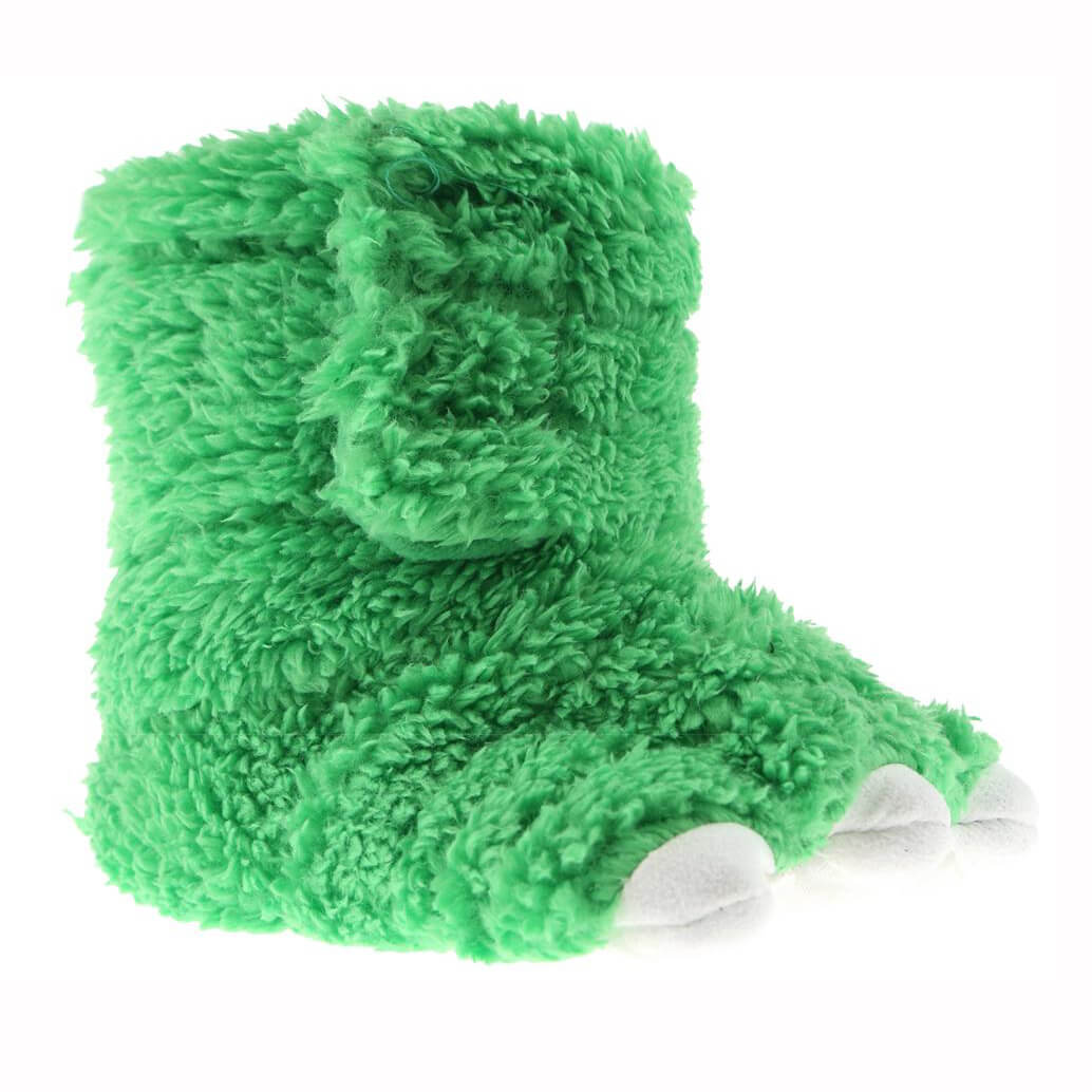 Toddler boys faux Berber claw slipper boot with 3D parts