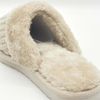 Women's knitted fabric upper with faux fur lining and trim