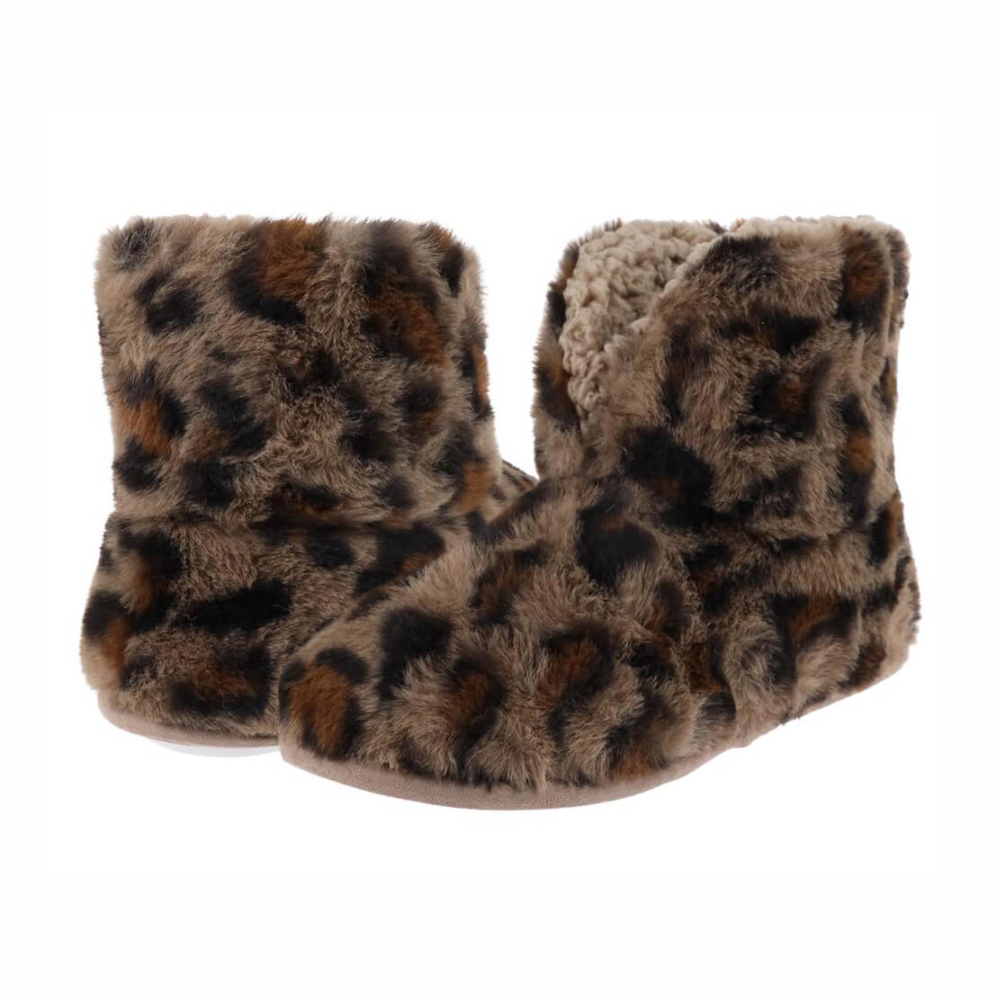 Leopard print faux fur upper and cotton fluff inner for women 